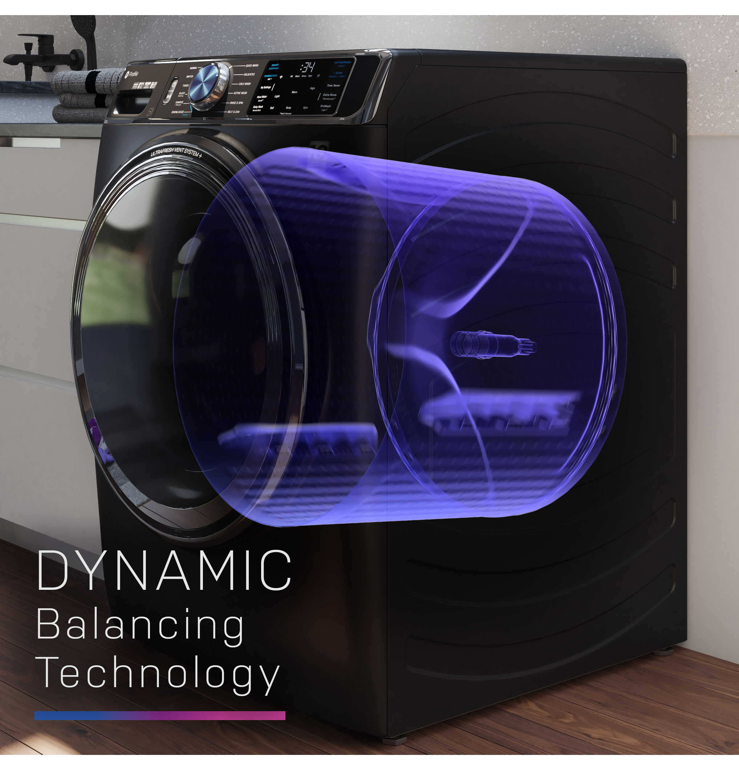 GE PFW955SPWGN Dynamic Balancing Technology (dbt™)