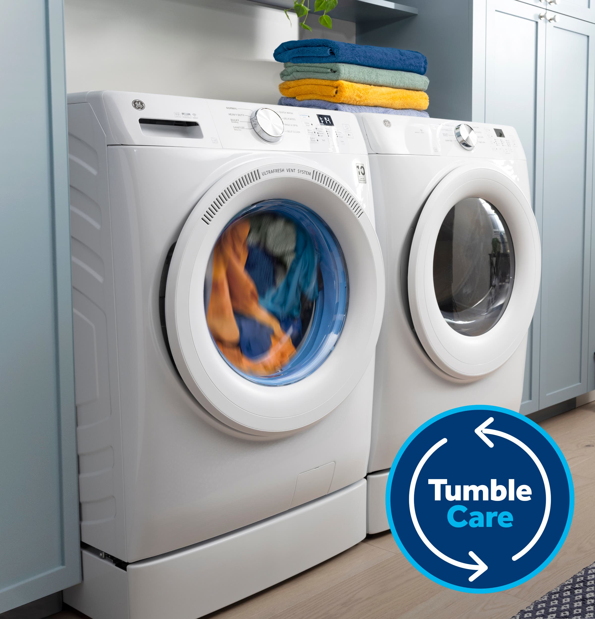 GE GFW350SSYWW Tumble Care Option