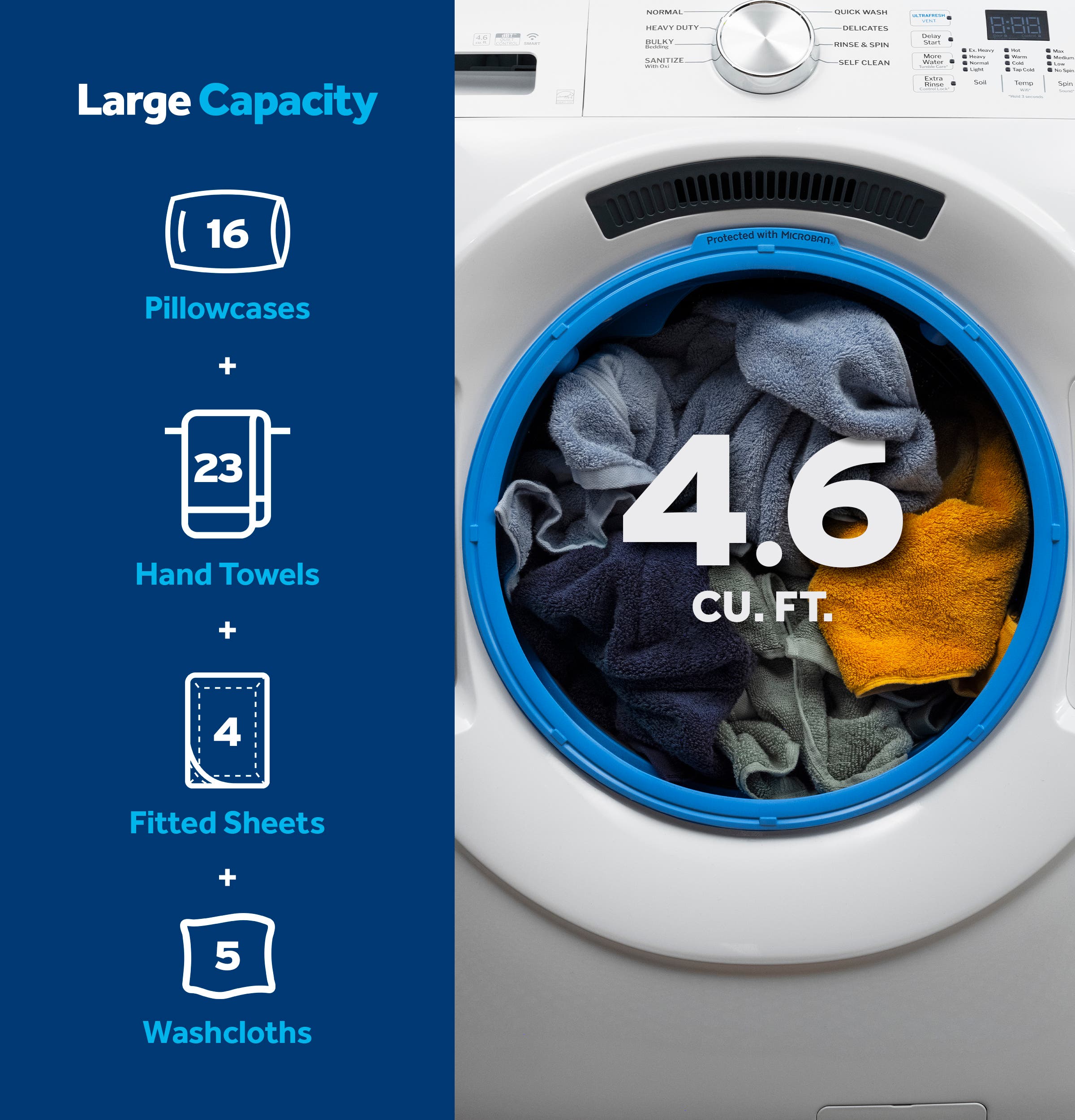 GE GFW350SSYWW Large Capacity Washer