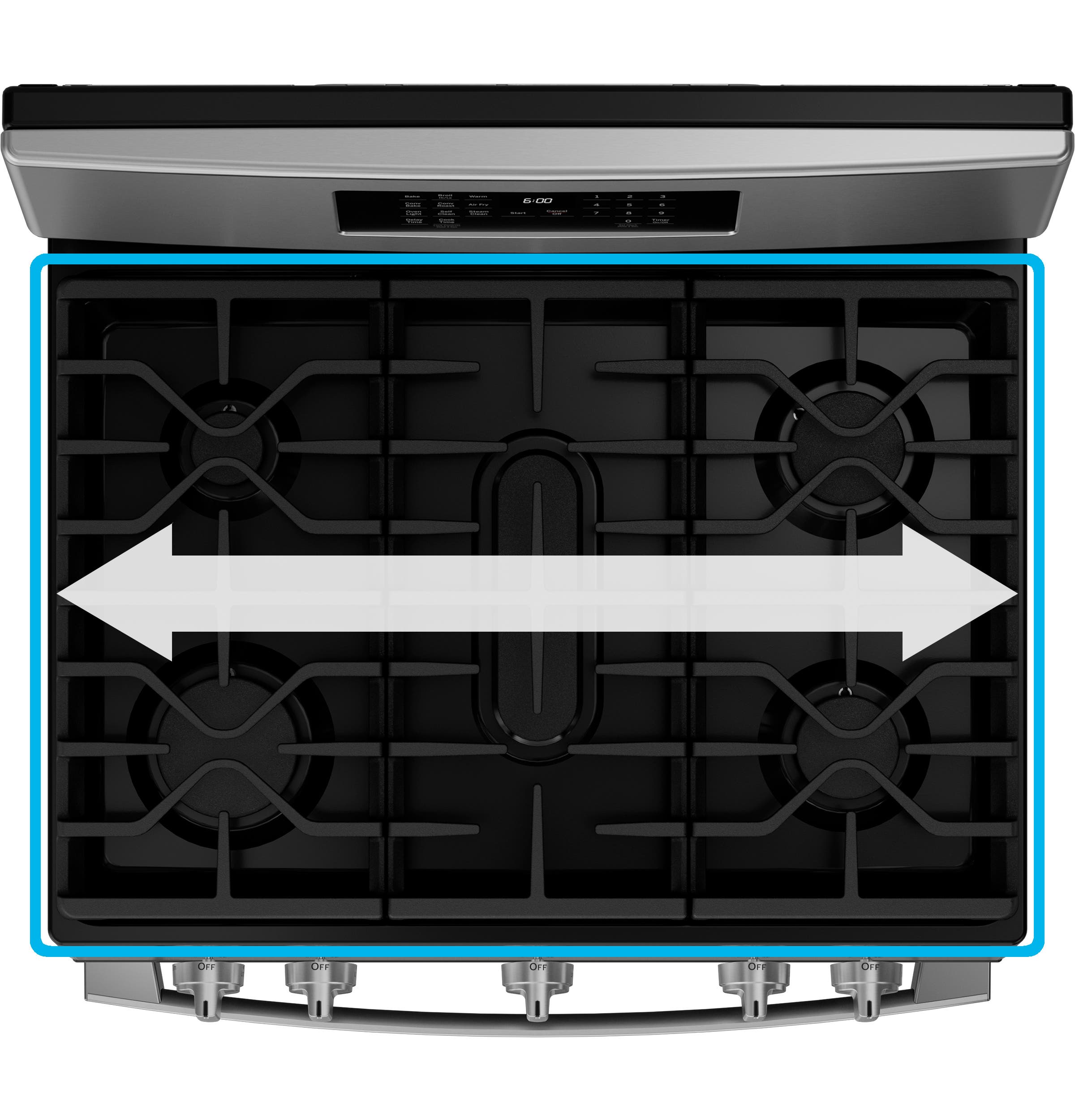 GE JGB670SZSS Edge-to-edge Cooktop