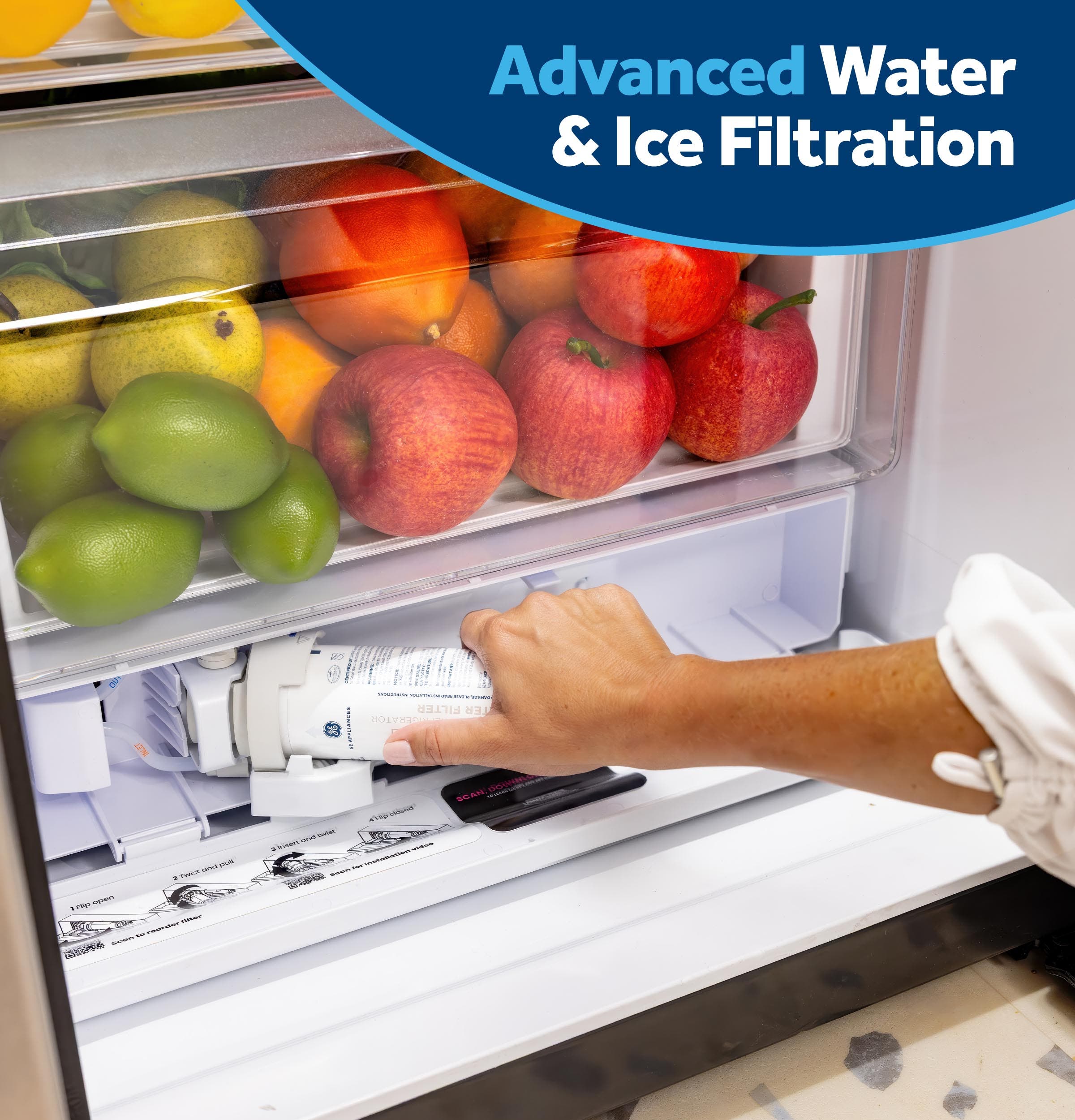 GE GSE28NGYBB Advanced Water And Ice Filtration