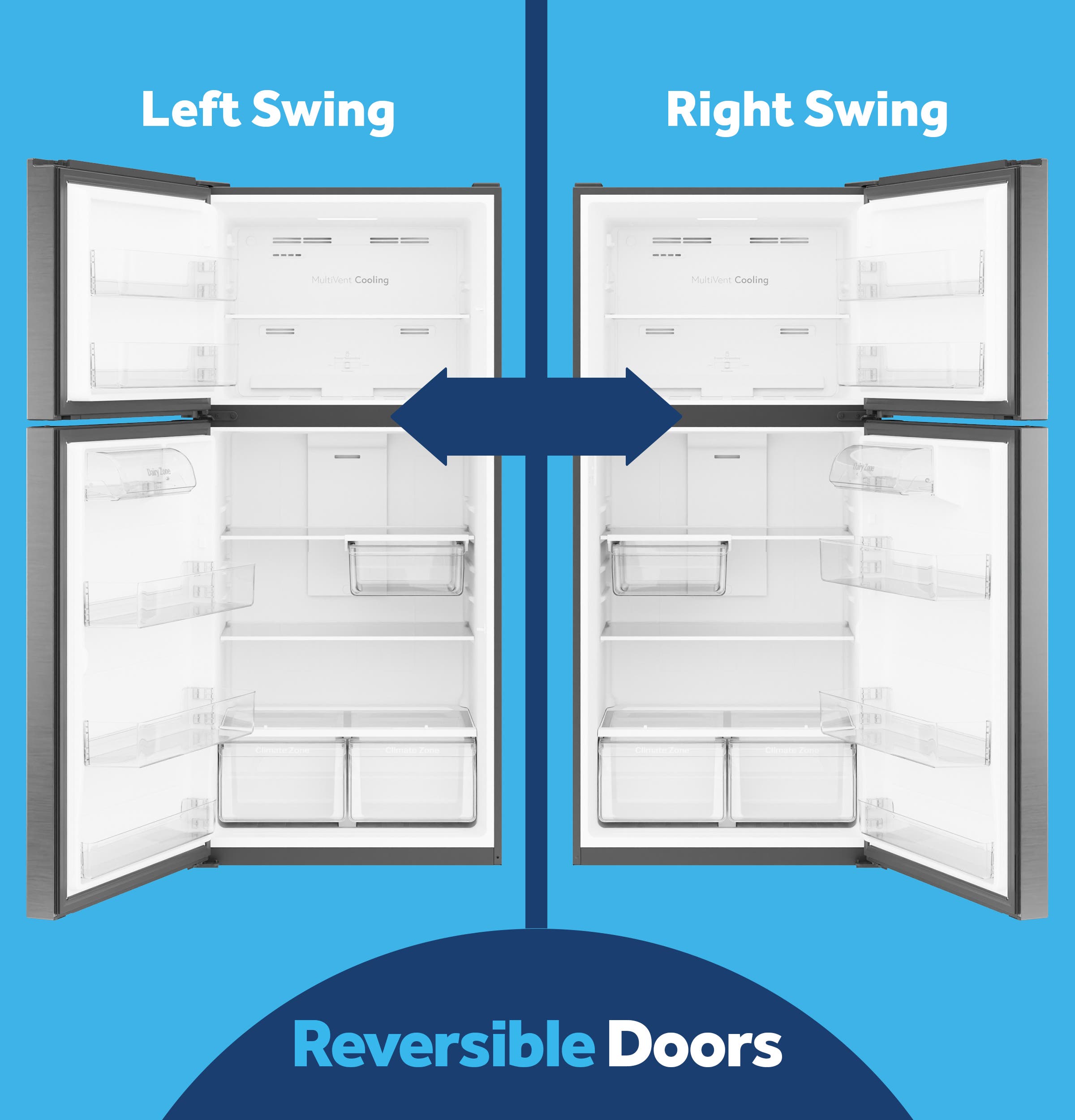 GE GPS19KGZWW Reversible Doors