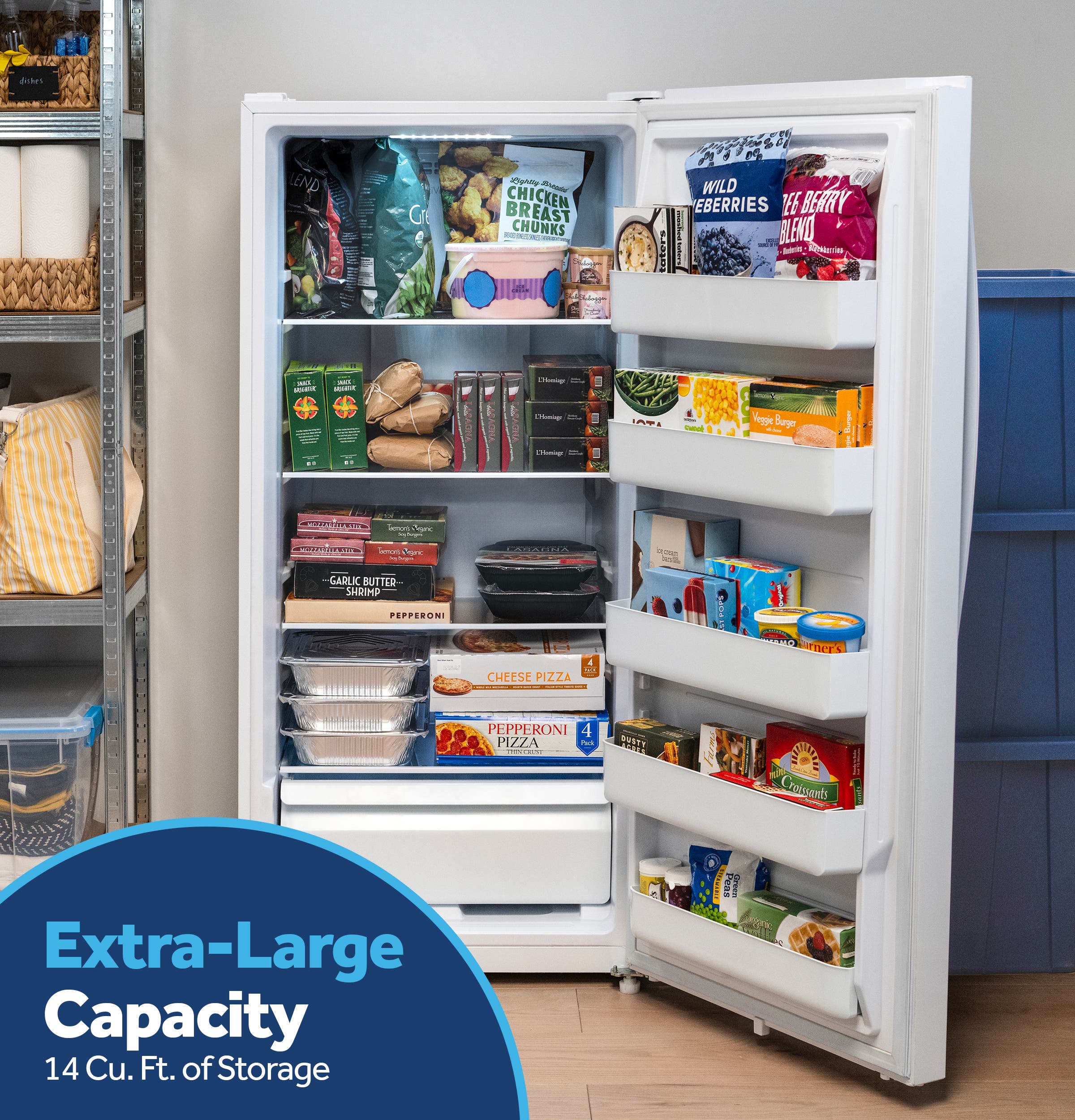 GE FUF14SZRWW Extra-large Freezer Capacity