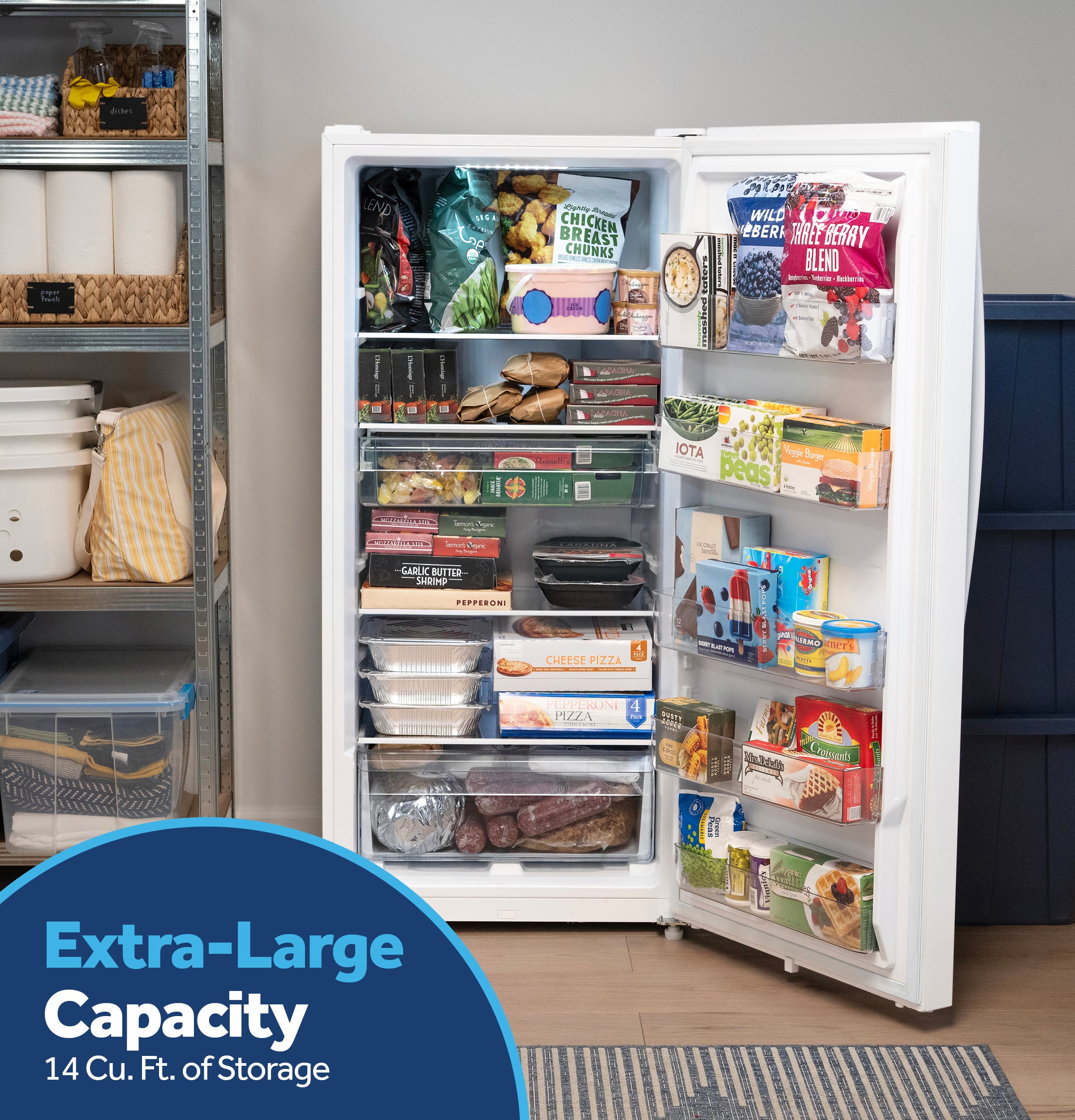 GE FUF14DZRWW Extra-large Freezer Capacity