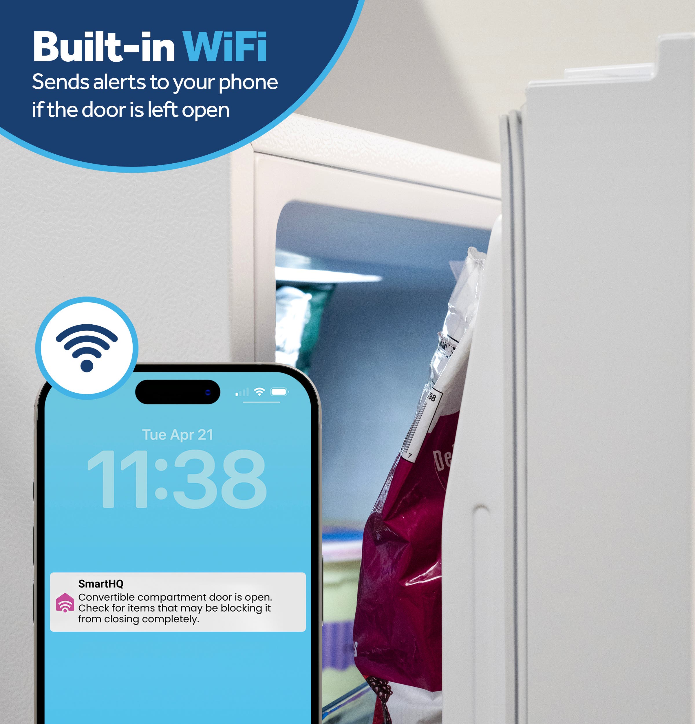 GE FUF14DZRWW Door Open Phone Alert