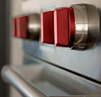 Wolf DF604GFLP Red Knobs