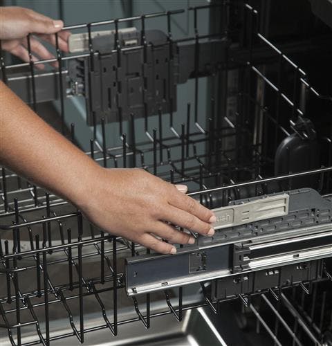 Cafe CDT836P2MS1 Easy Touch Adjustable Upper Rack With 2 Stem Safe Shelves