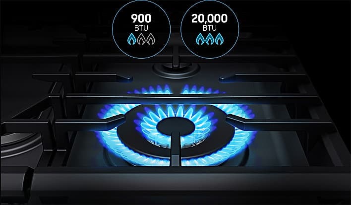 Samsung NX58M6650WS 20k Btu Dual Power Burner