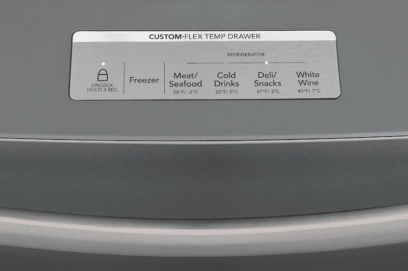 Frigidaire FG4H2272UF Custom Flex Temp Drawer Can Refrigerate Or Freeze Your Favorites