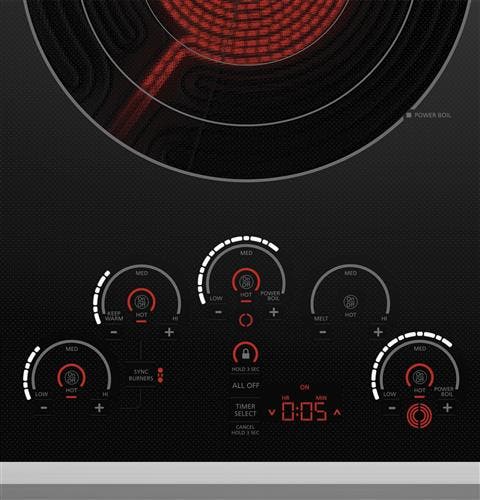 Monogram ZEU36RSJSS Red And White Led Display With Patterned Black Glass Surface