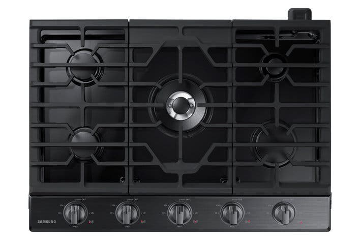 Samsung NA36K6550TG Cast iron 3-piece grates