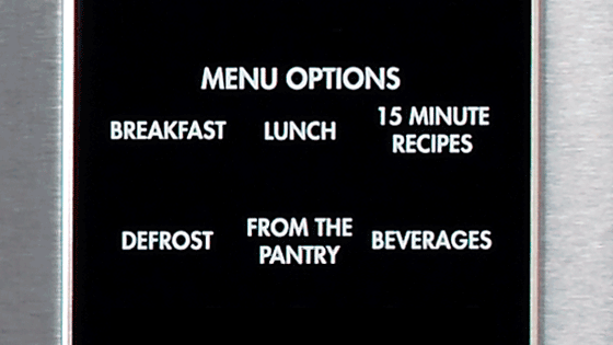 Dacor DMW2420S Menu Options
