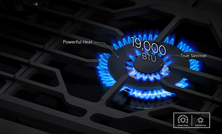 Samsung NA36K6550TG 19K BTU power burner