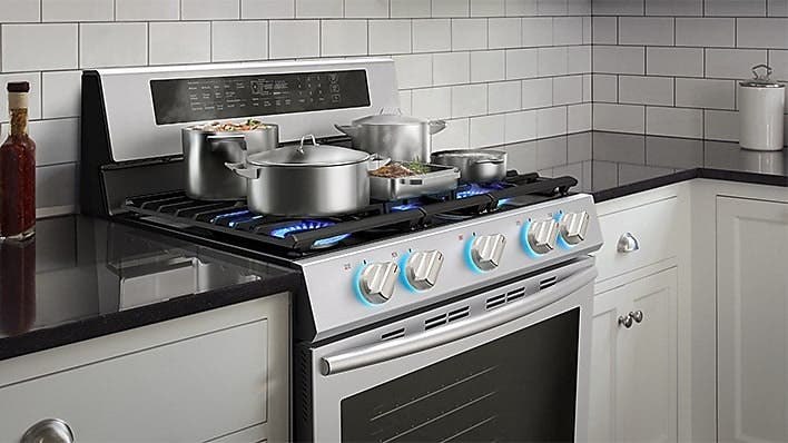 Samsung NX58M6650WS Blue Led Illuminated Knobs