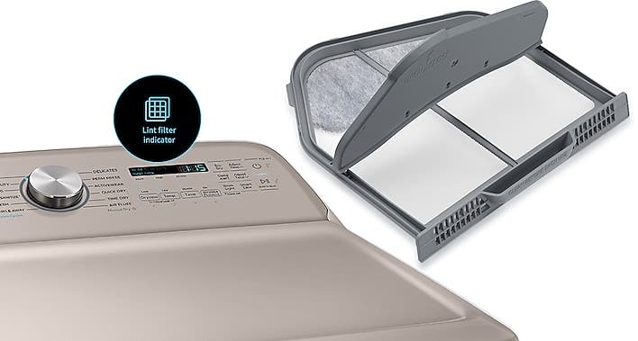 Samsung DVE54R7600C Lint Filter Indicator