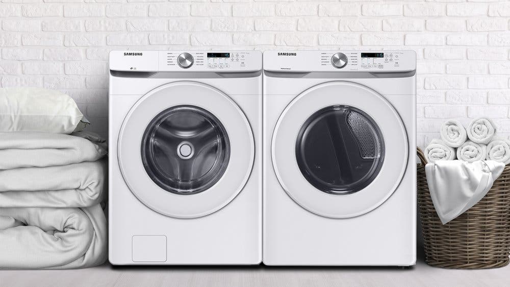 Samsung DVE45T6020W Fit More For Fewer Loads <br>&bull; Large 7.5 Cu. Ft. Capacity