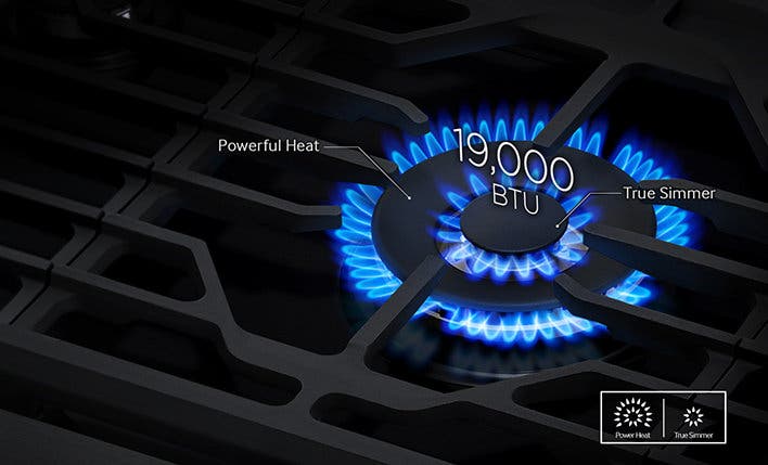 Samsung NA30K6550TS 19K BTU power burner