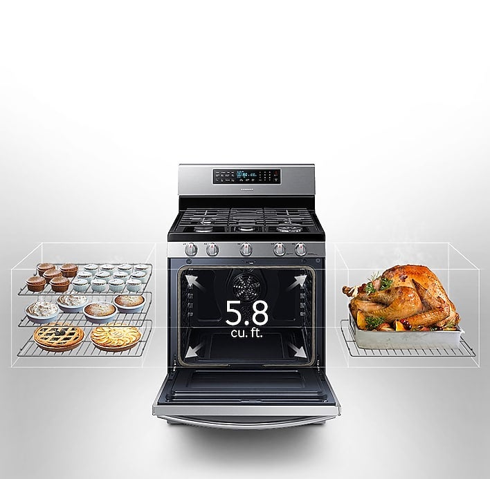 Samsung NX58H5650WS 5.8 Cu. Ft. Gas Range Stainless Steel