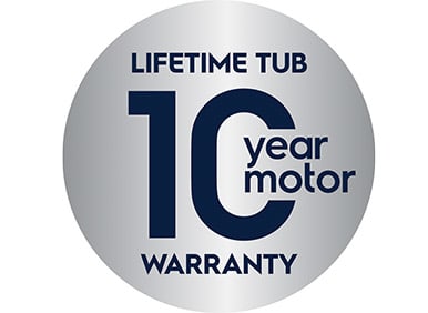 10-year Motor And Lifetime Tub Warranty