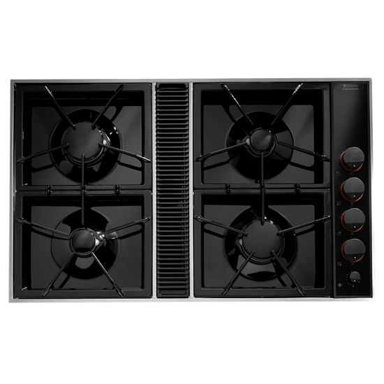 Jenn Air CVGX2423B 34" Double Gas Downdraft Cooktop with Sealed Burne...