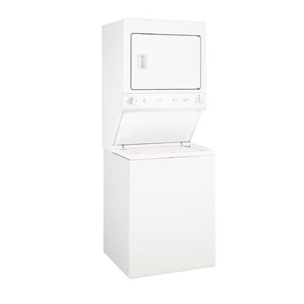 GE WSM2700HWW 27" Electric Laundry Center with 2.7 Cu. Ft Capacity, 9