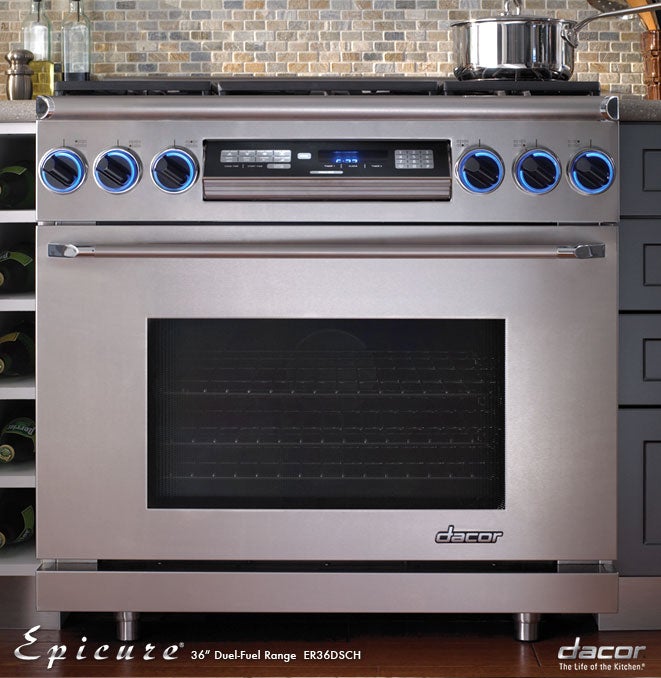 Dacor ER36DSCHLP 36 Inch Freestanding Dual Fuel Range with 6 Sealed Gas