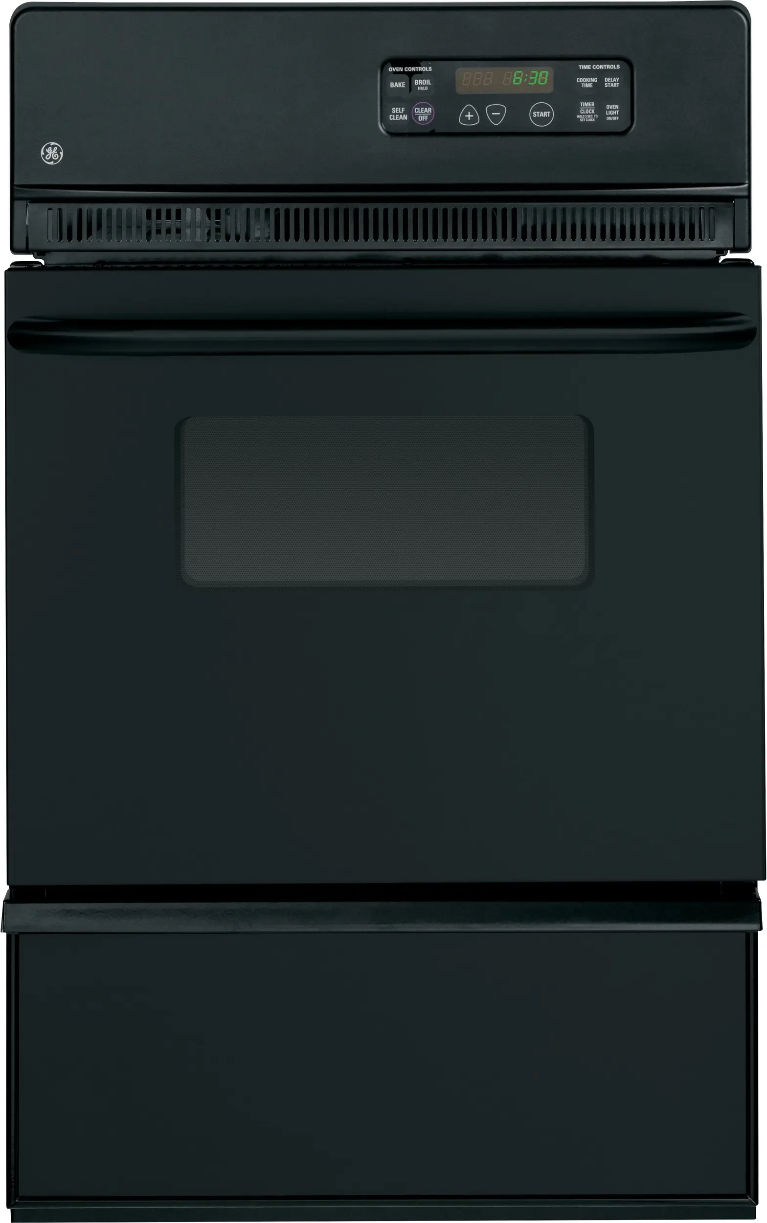 GE JGRP20BEJBB 24 Inch Built-In Single Gas Wall Oven: Black On
