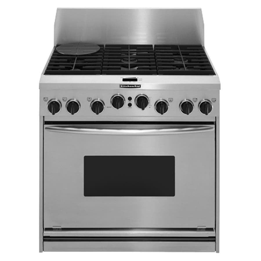 KitchenAid KDRP467KSS 36'' Pro-Style Dual Fuel Range