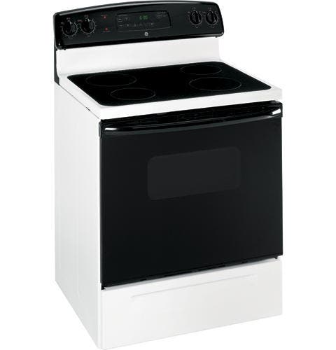 GE JBP62BMWH White with Black Glass Door
