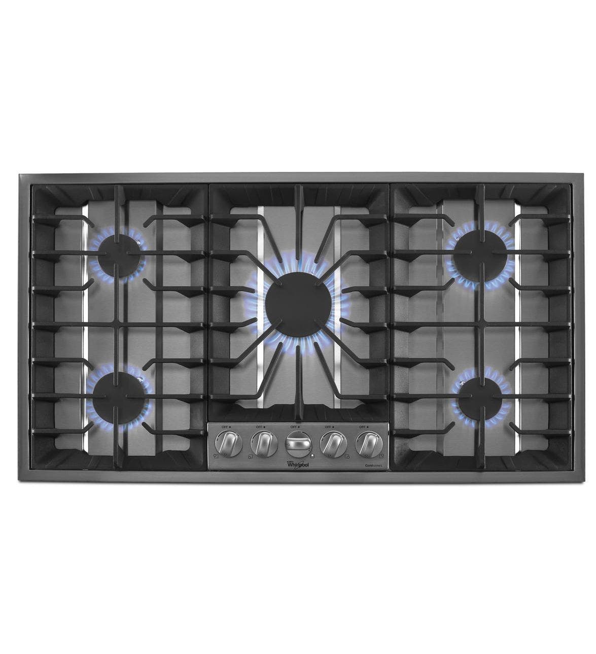 Whirlpool GLS3665RS 36" Stainless Steel Gas Cooktop