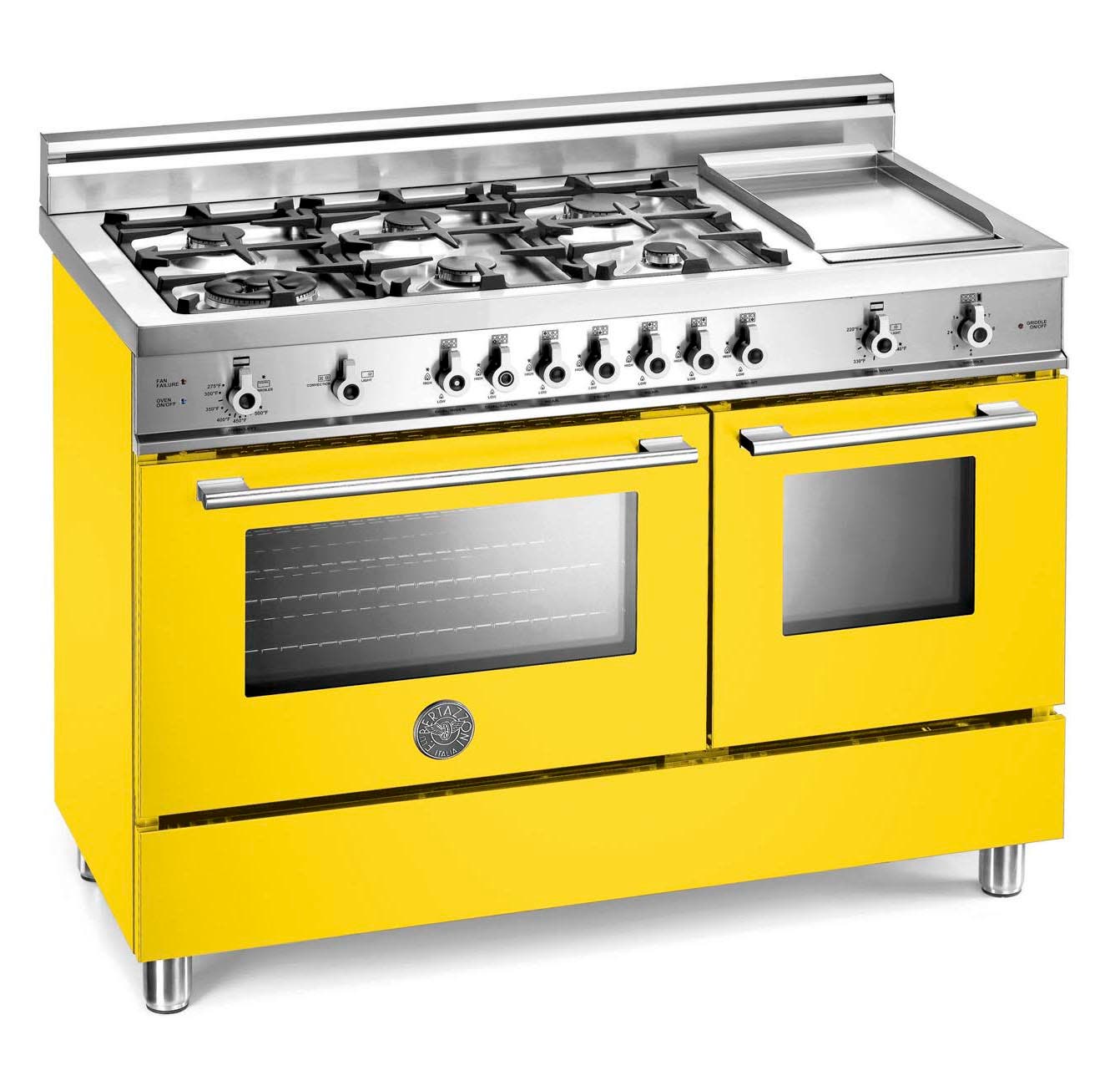 Bertazzoni X486GGGVGI Yellow, Natural Gas