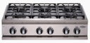 36" Pro-Style Gas Rangetop with 4 Sealed Dual Flow Burners and 18,000 BTU Griddle (6-Burner Model Shown CP366SS)