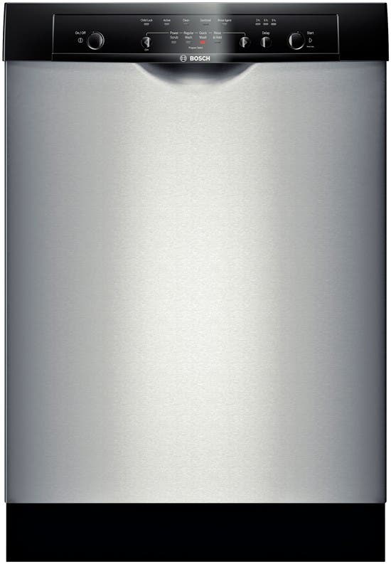 Bosch SHE4AM05UC Stainless Steel with Black Controls