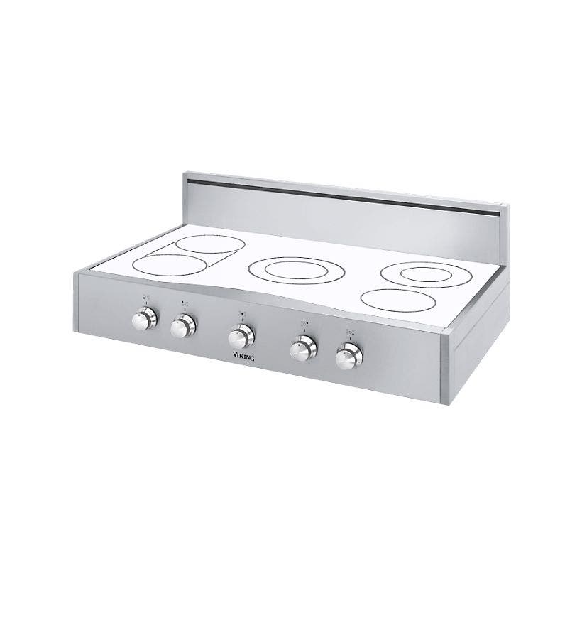 Viking DERT3615BSW White Glass and Gray Knob Grip