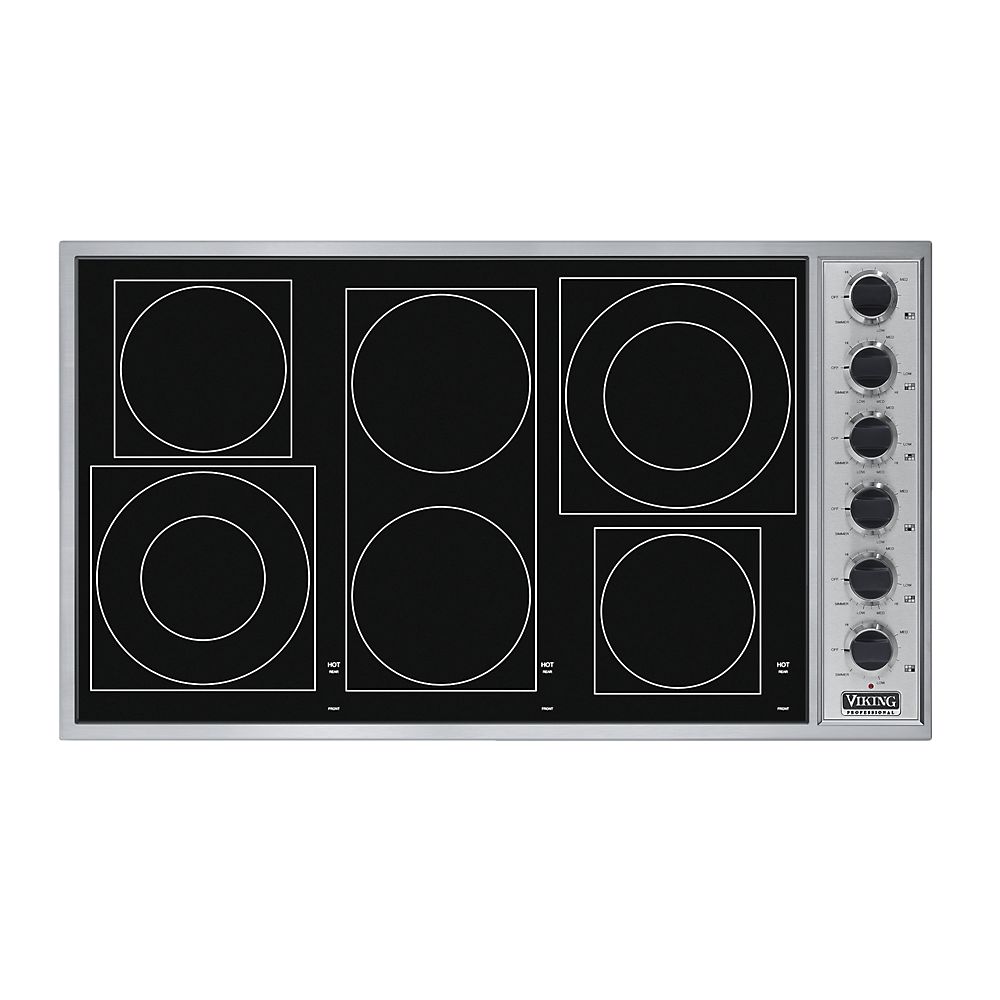 Viking Vecu1666bsb 36 Inch Smoothtop Electric Cooktop With 6 Quickcook Surface Elements Bridge 6282