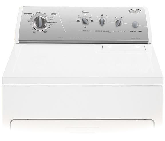 Whirlpool LGQ9858PW White with Silver Metallic Console