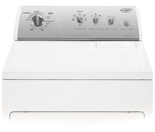 Whirlpool LEQ9858PW White with Silver Metallic Console