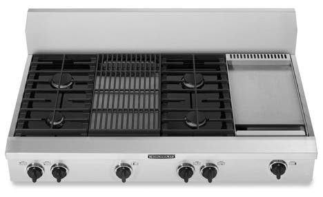 KitchenAid KGCP484KSS 4 Burners with Griddle & Grill