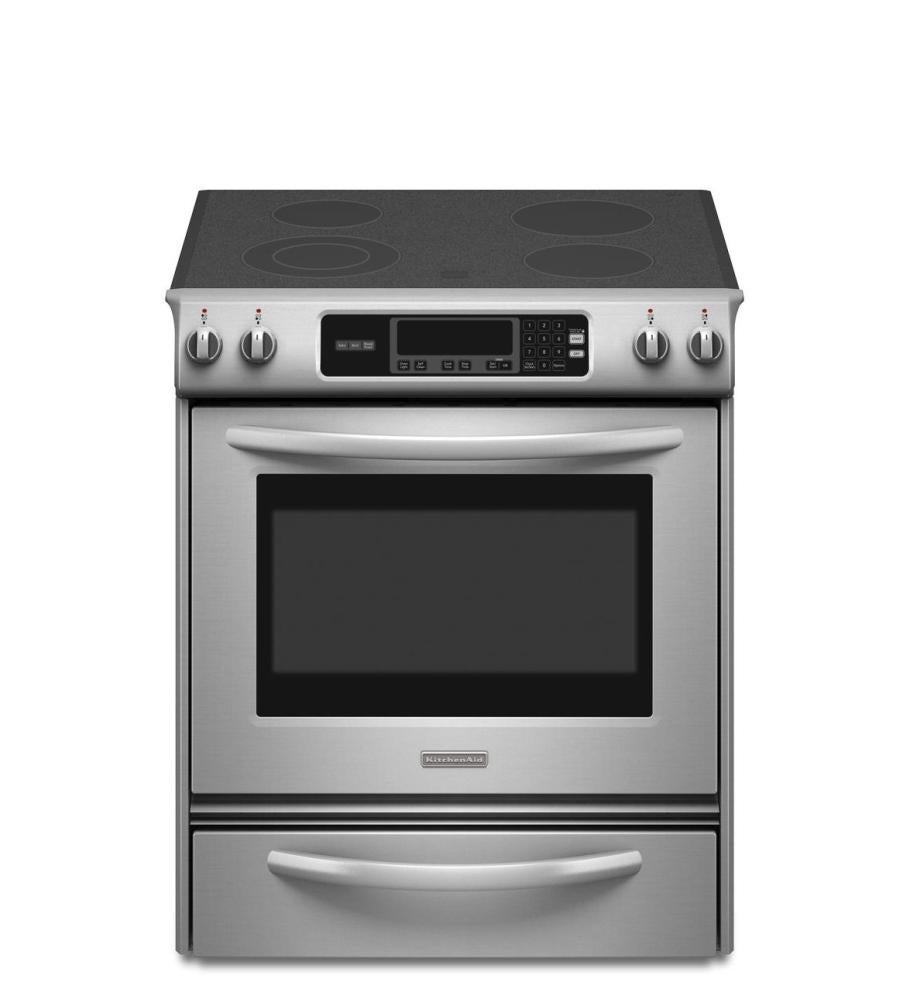 KitchenAid KESK901SSS 30" SlideIn Electric Range with 4 Radiant