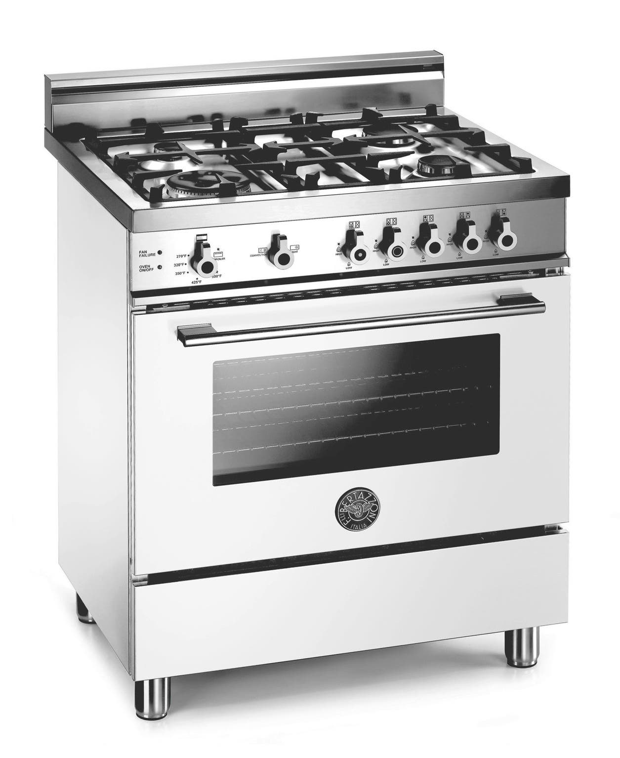 Bertazzoni X304GGVBI Pure White, Natural Gas