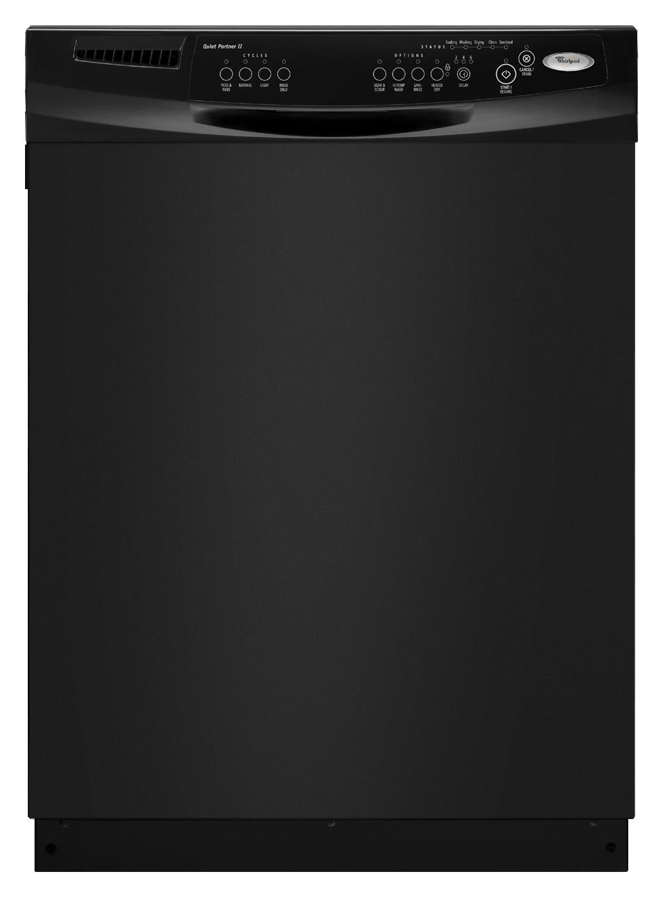 Whirlpool DU1300XTVB Full Console Dishwasher with 4 Wash Cycles, 6