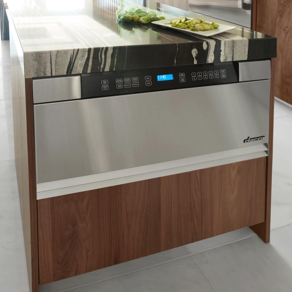 Dacor MMDV30S Black Glass with Vertical Stainless Steel Trim