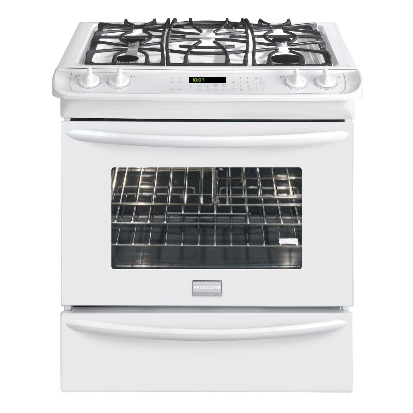 Frigidaire FGDS3065KW 30" Slidein DualFuel Range with 4 Sealed