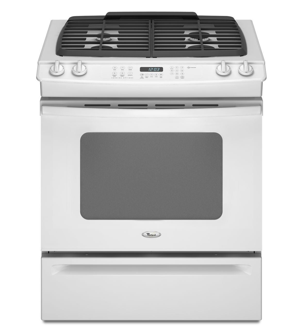 Whirlpool GW399LXUQ 30" Slidein Gas Range with 4 Sealed Burners