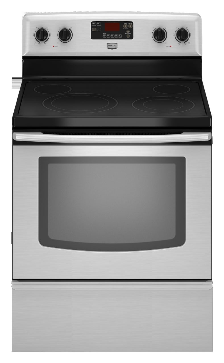 Maytag Mer7765ws 30 Freestanding Electric Range With 4 Radiant Elements 53 Cu Ft Evenair 8378