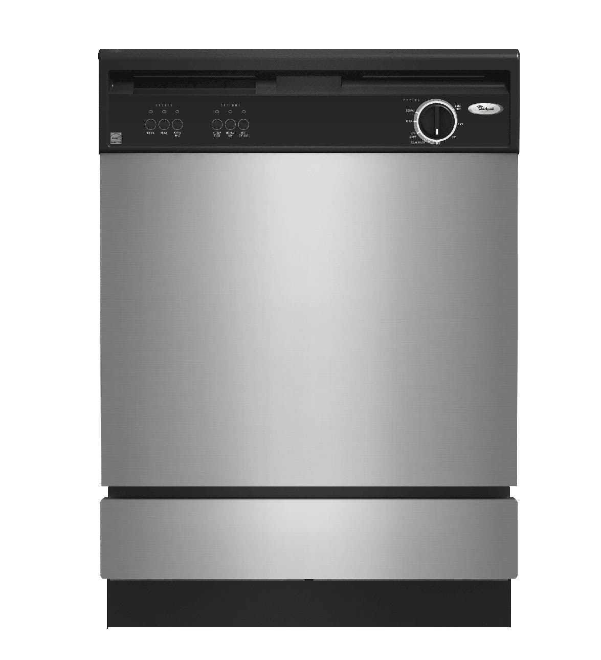Whirlpool DU850SWPS Black Console on Stainless Steel Panel
