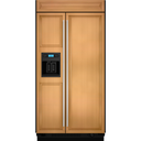 48" Built-in Side by Side Refrigerator with 4 Glass Shelves, Gallon Door Storage, External Ice/Water Dispenser and Requires Custom Panels