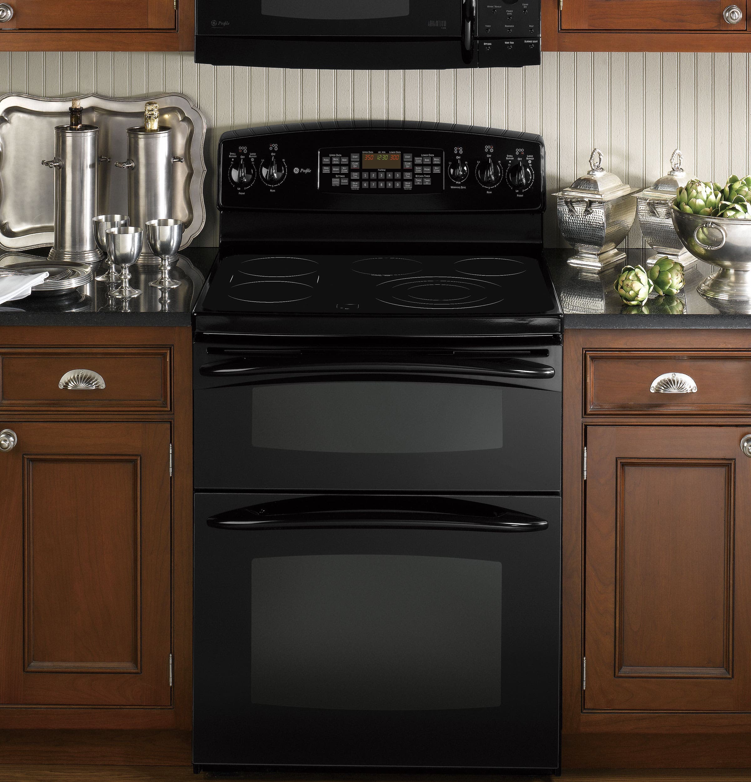 GE PB975DPBB Black with Black Glass Door