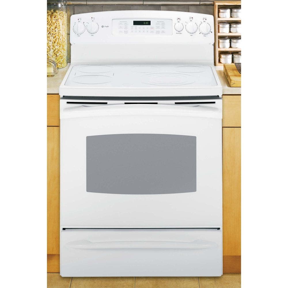 GE PB910TPWW White with White Glass Door