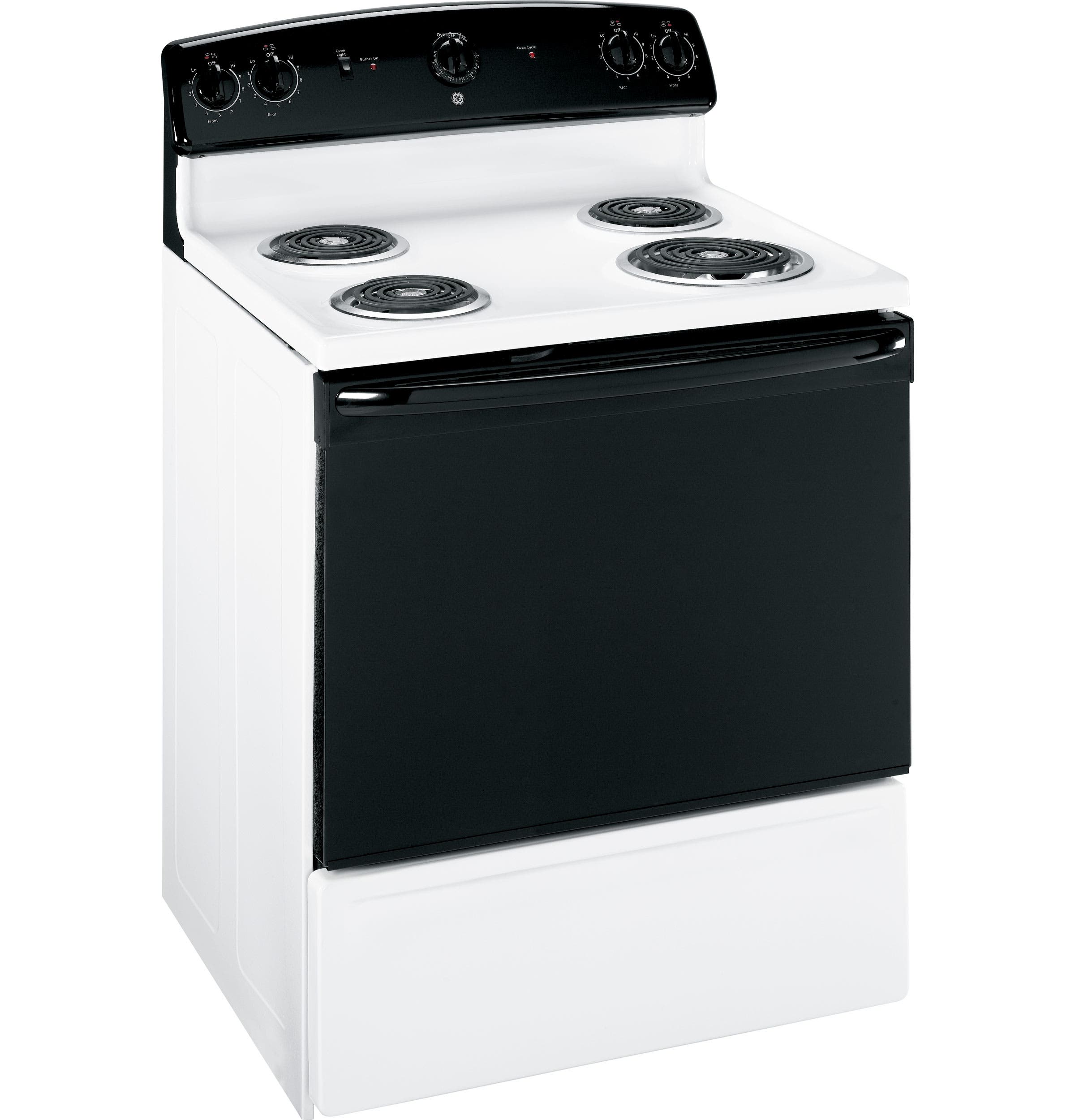 GE JBS03BMWH White with Black Glass Door